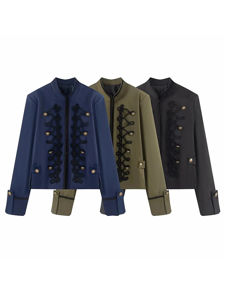 Women Elegant Napoleon New Summer Jacket Vintage Women Slim Knotted Jackets Female High Street Chic Jackets