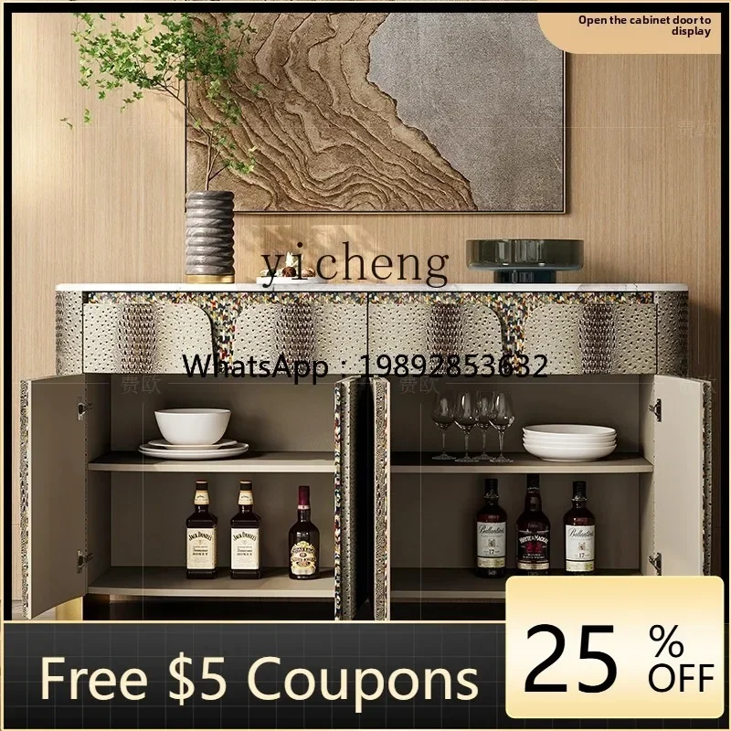 

zz high-end light luxury dining side cabinet post-modern restaurant marble storage entrance shoe cabinet living room decoration