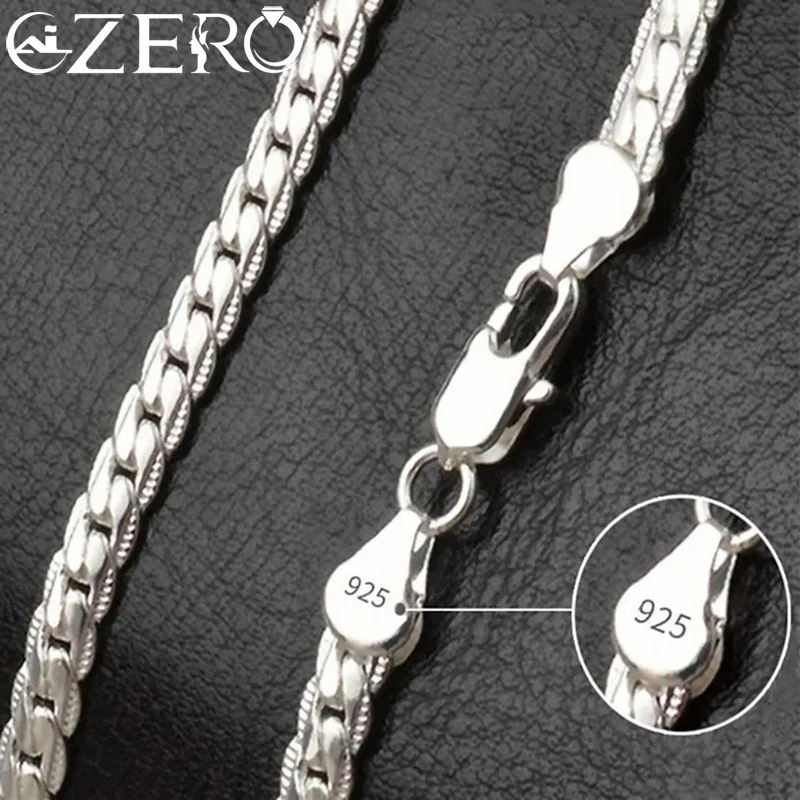 

ALIZERO 20-60cm 925 sterling Silver luxury brand design noble Necklace Chain For Woman Men Fashion Wedding Engagement Jewelry