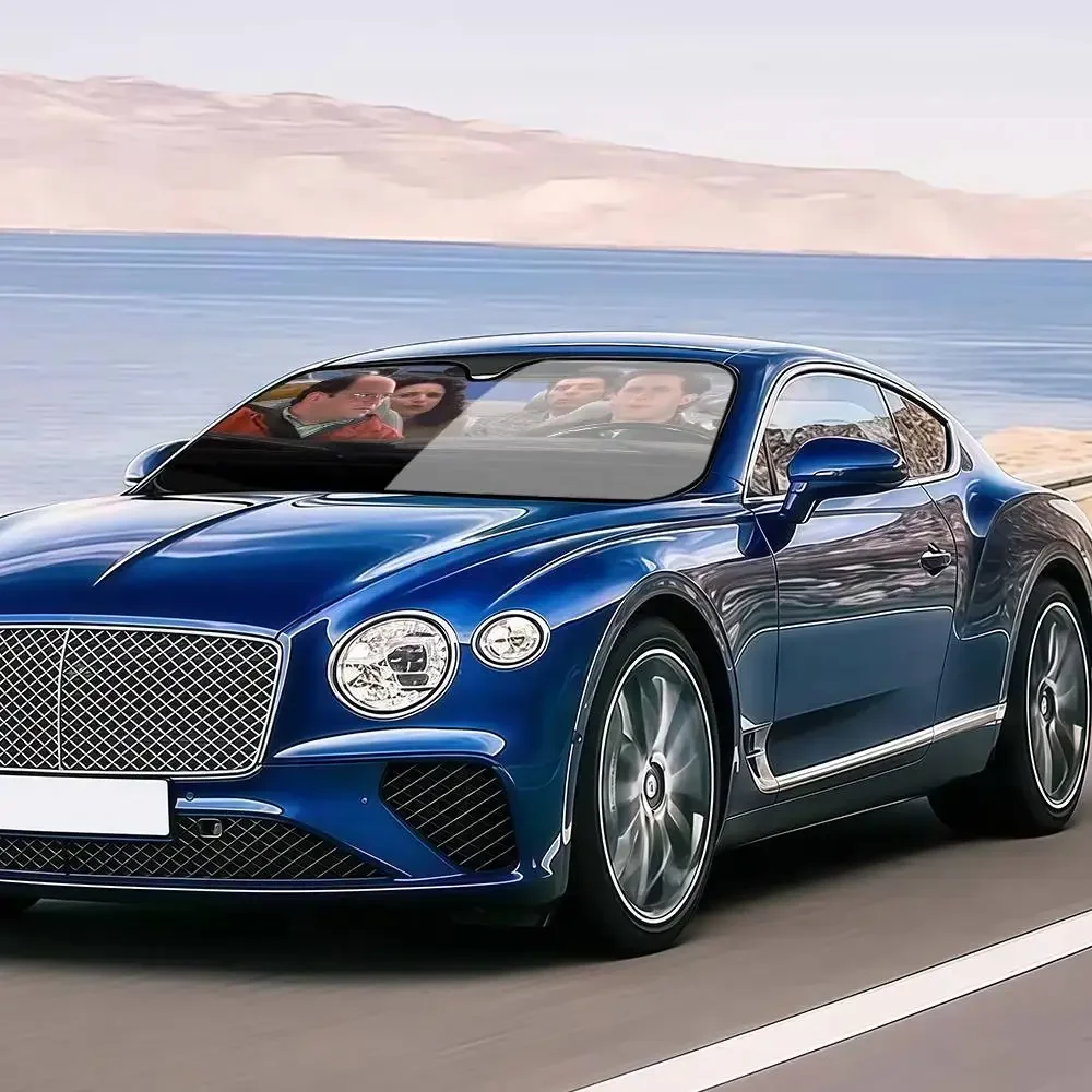 

Прохладный забавный S-Seinfeld для вождения автомобиля SunSha, лобовое стекло, защита от ультрафиолета, передняя защита от солнца, внутреннее охлаждение для автомобиля