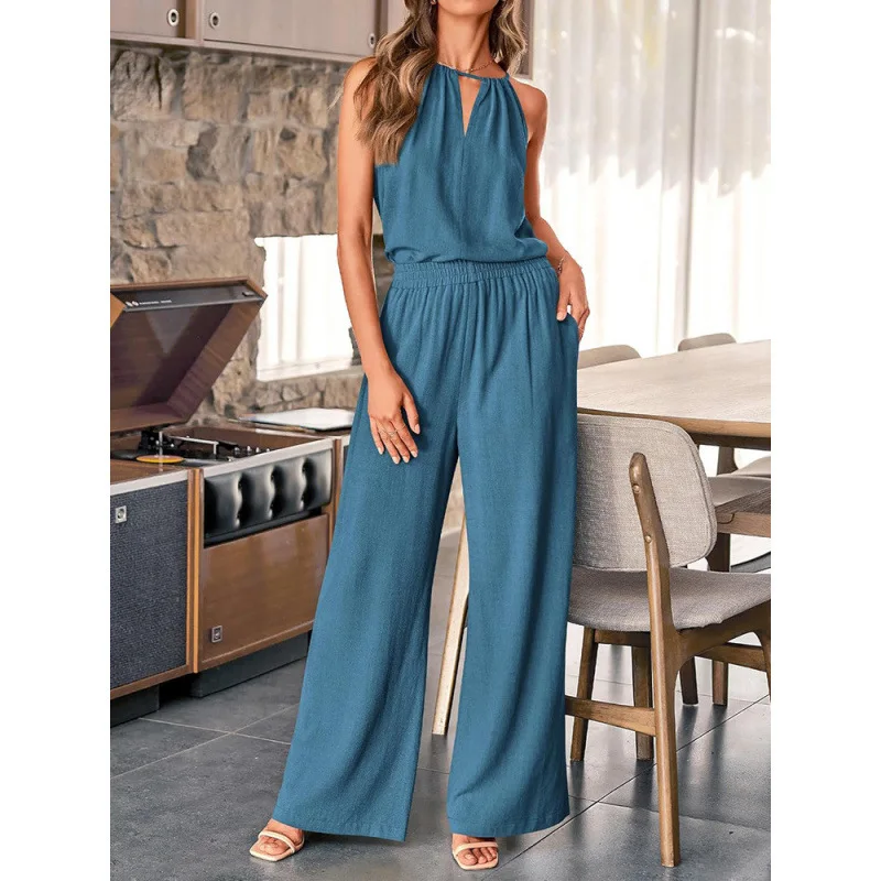 2025 Vrouw Elegante 2 Stuk Broek Sets Casual Vest En Broek Sets Vakantie Stijl Pakken 2 Stuks Outfits Wijde pijpen Broek Sets Mujer