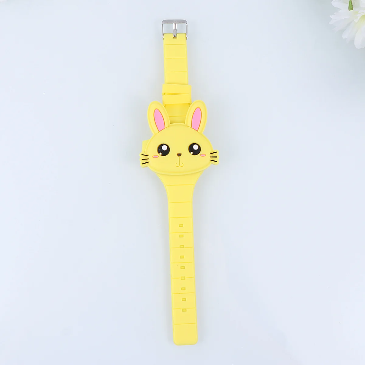 Montre en Silicone en forme de lapin, Surface lisse jaune, cadeau d'anniversaire pour enfants, Souvenir de fête, montre de dessin animé pour enfants