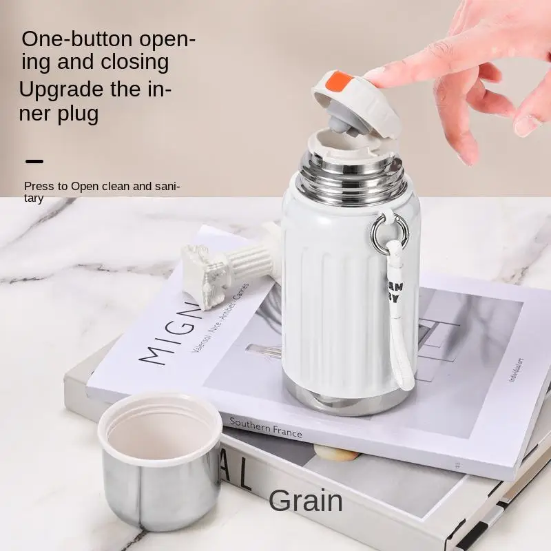 كوب ترمس صغير من الفولاذ المقاوم للصدأ 316، فاصل شاي ومياه بسيط عالي الجودة، زجاجة جديدة معزولة بالفراغ، هدية عمل #2