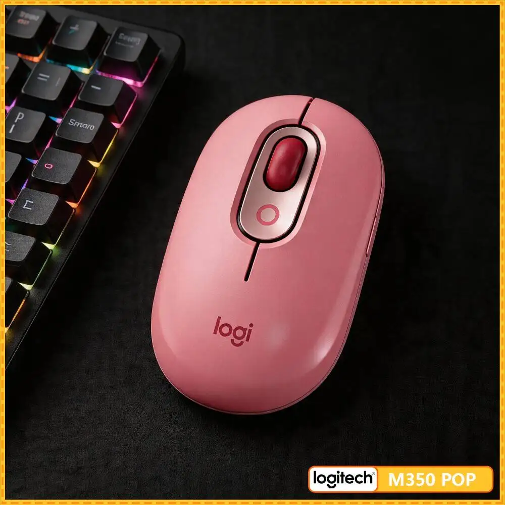 Wireless Logitech M350 POP Mouse 10m Range Quiet Click for Chromebook Pixel and Google Pixelbook Go Device Compatibility