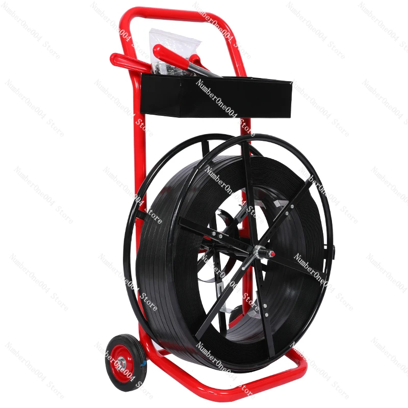 Car with Disc Packing Belt Turning Machine Manually Packing Belt Support Cart Packaging Tape Car Plastic Steel Belt with Disc