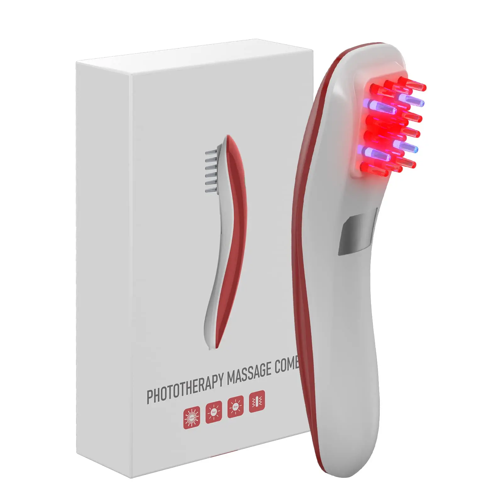 

Hair Growth Massage Comb 650nm 470nm LED Blue Red Light Massage for Hair Care&Follicles Activation Hair Care Brush Anti Loss