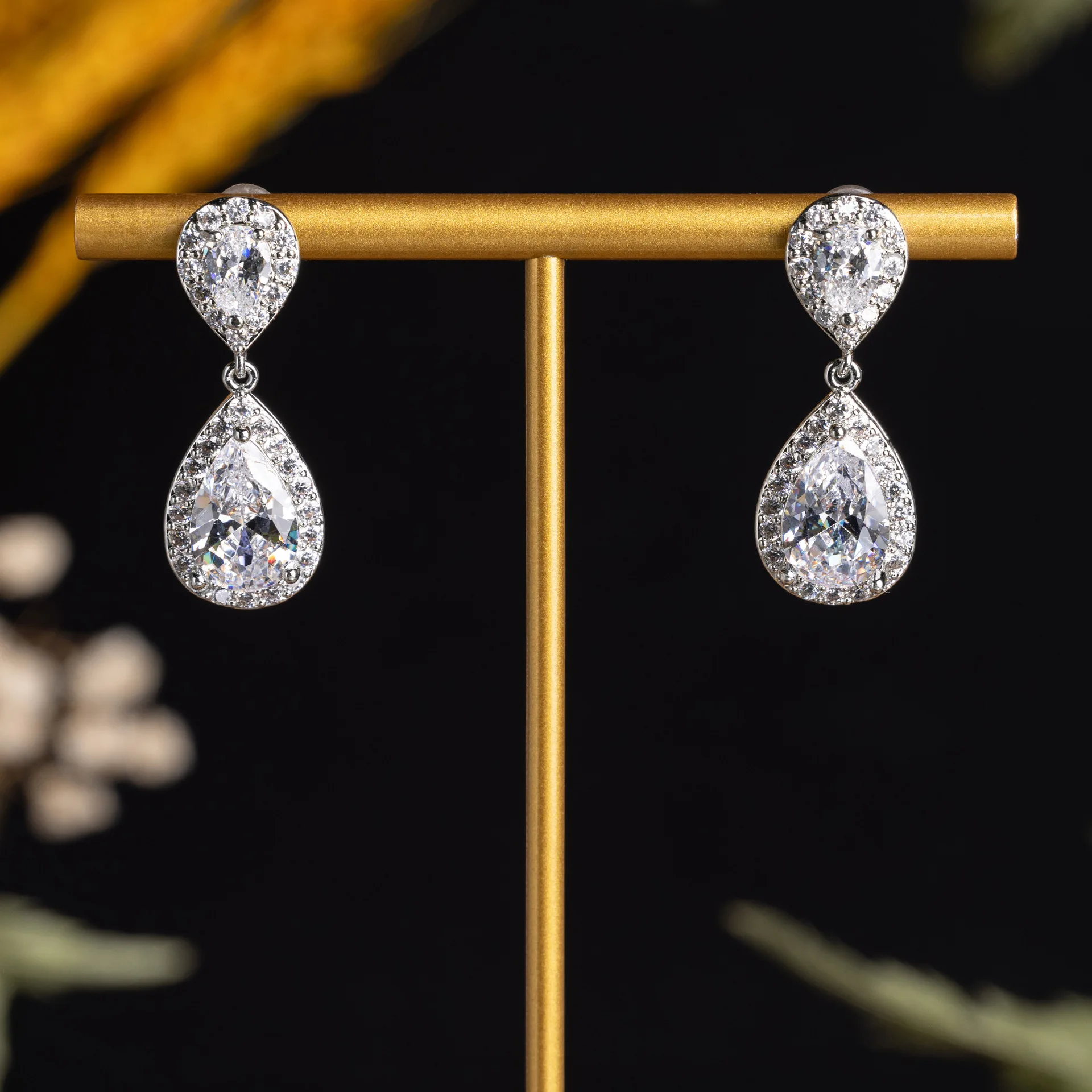 19cttw Full Moissanite Waterdrop Dangle Drop Earrings for Women Pear Cut Diamond 925 Sterling Silver Wedding Jewelry Brincos