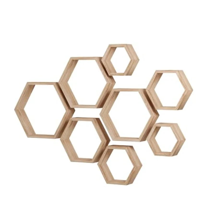 

exagon Floating Sees oneycom Sees Wall Mounted Wood Farmou Stora Wall Self for atroom Kitcen edroom Living Room Driftwood Fis D