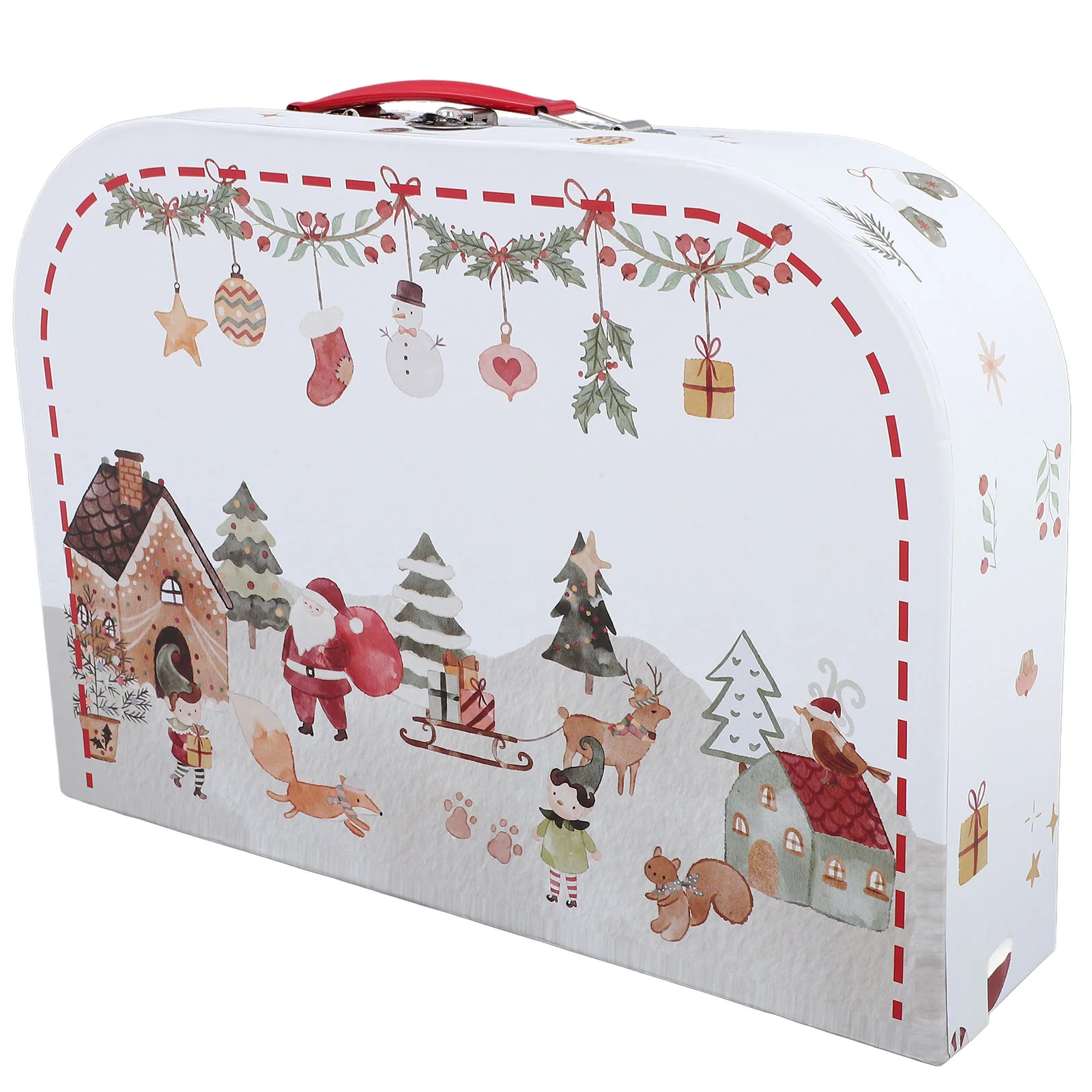 

Christmas Cardboard Tote Box Party Boxes for Gifts Favor Xmas Bathroom Decorations Home Paper Portable Travel