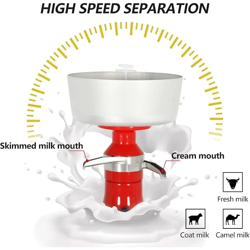 Authentizität garantieren. Milchcreme-Zentrifugalabscheider, elektrischer Sahneabscheider, Edelstahl, 100 l/h, Ziegenkuhmilch-Abscheider
