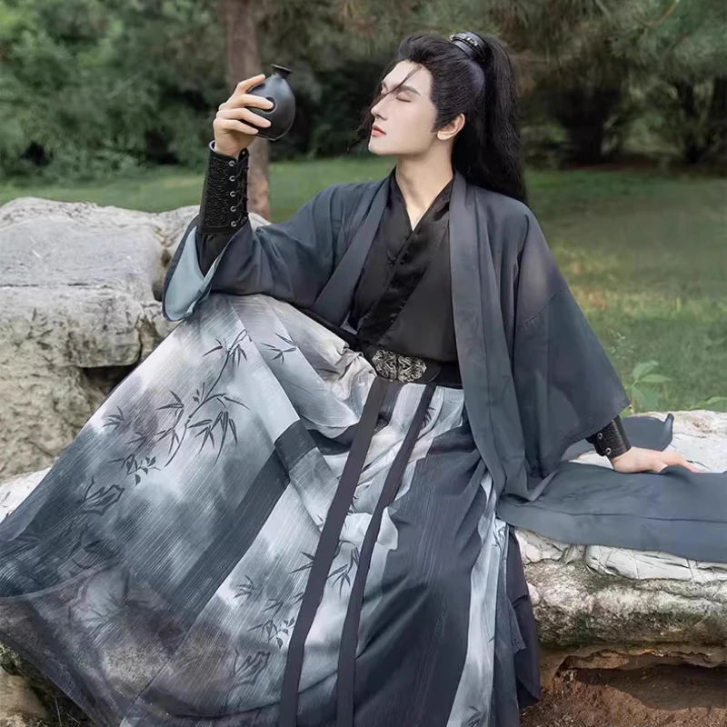 

Hanfu Men Chinese Traditional Cosplay Costume Ancient Hanfu Sets Male Tang Suit Swordsman Folk Dress Halloween Party Outfit