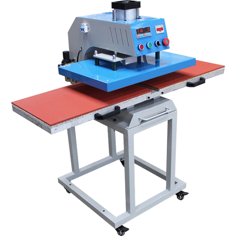 

Pneumatic heat press 50x70cm automatic double station drilling heat transfer film machine clothing label hot stamping machine