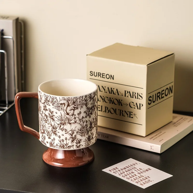 

Vintage Elegant Ancient Style Ceramic Mug - Unique Coffee/Afternoon Tea Cup for Home & Couples, Perfect Birthday Gift Idea