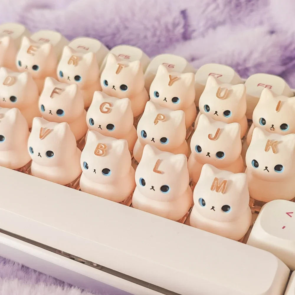 

Механическая 3D Клавиатура с котом на заказ, милая Проводная клавиатура с котенком, аксессуары для компьютера, подарок для девушки или подруги