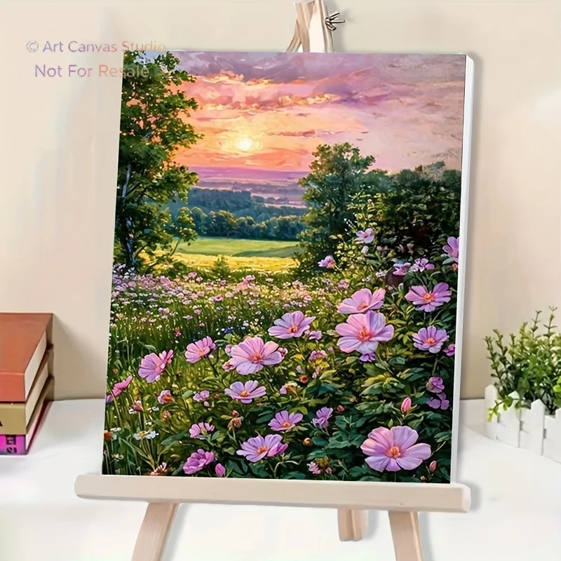 Professional Art Use A Digital Painting Kit Suitable for Adult Beginners, Featuring Acrylic Paints, a Canvas, Three Brushes,2027