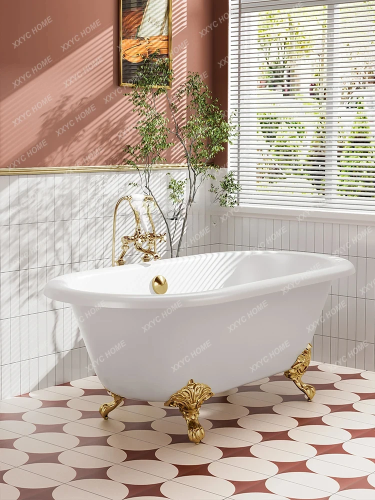 European-Style Household Cast Iron Enamel Independent Imperial Concubine Bathtub Adult Bath Retro American Ceramic Large Bathtub