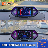 NEW OBD2 + GPS HUD Slope Meter Accelerometer Car Head Up Display Digital Speedometer Water Temp Fuel Consumption RPM Meter