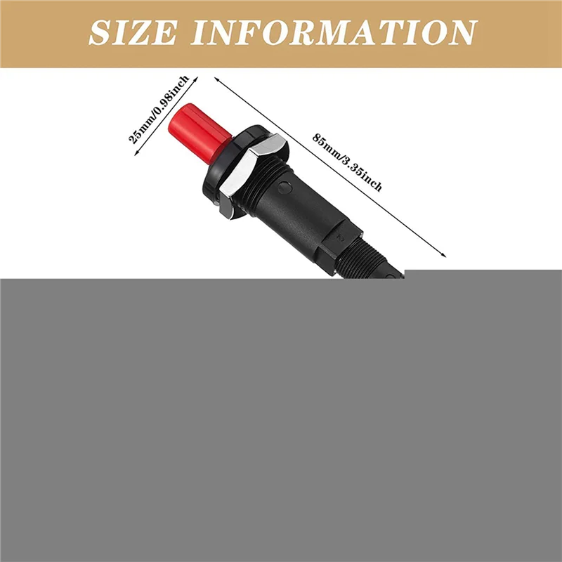 ABZS 8 Pieces Propane Push-Type Piezo Igniter Kit With Threaded  Electrode Ignition Plug Wire 30 Cm For Gas Grill