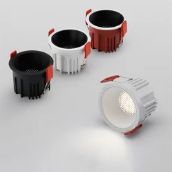 Kısılabilir Gömme LED Downlight Derin Parlama Önleyici Spot Işık Alüminyum Tavan Spot Işığı Yatak Odası Oturma odası Mutfak