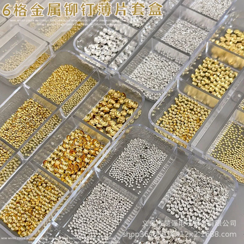 Vaisselle à rivets semi-circulaires en alliage, fourchette en métal cuillère Punk étoile nœud papillon perle perle accessoires de Nail Art décorations outil de manucure