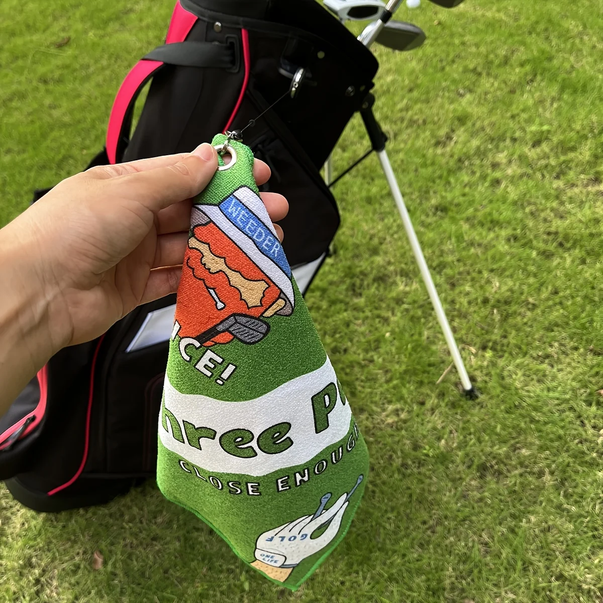 High-Quality Golf Towel, Stylish And Unique, Double-Layered And Durable, with a Retractable Hook, Quick-Drying, Super Absorbent - view 2