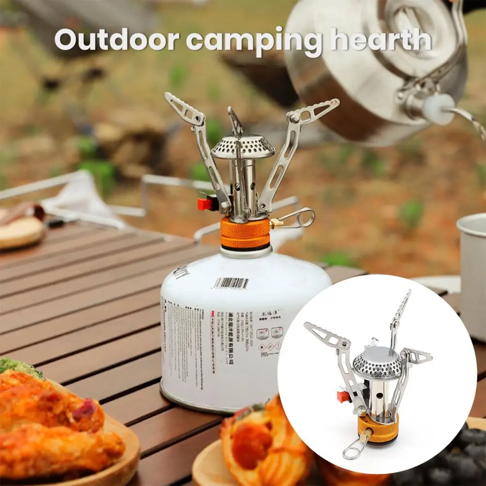 Small Camping Stove Portable Camping Gas Stove Heater with Adjustable Flame Intensity Corrosion Resistant for Outdoor