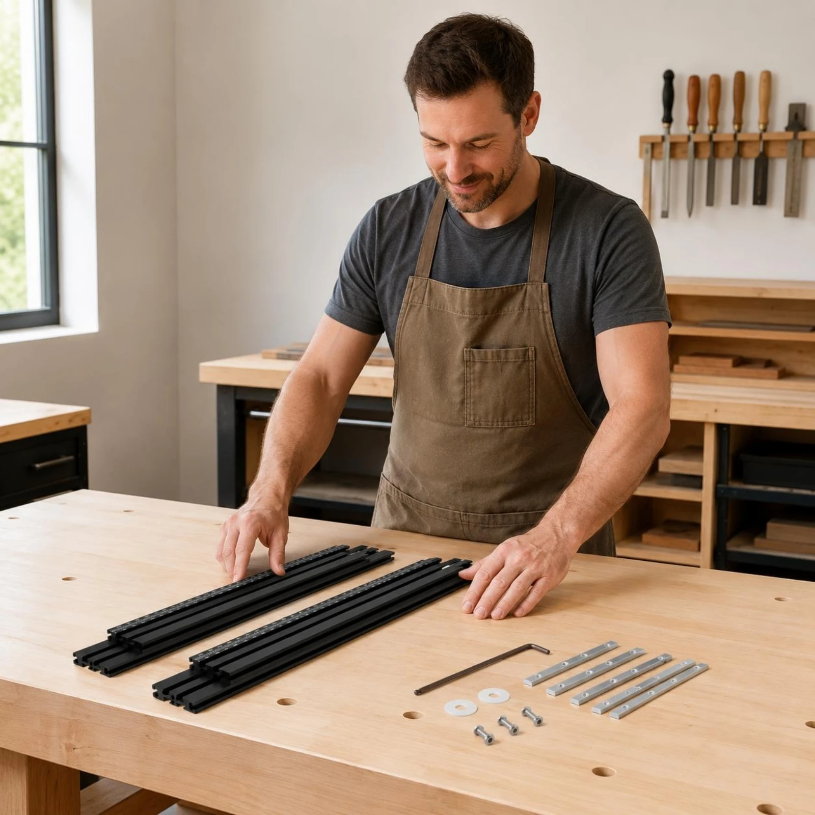 

Routing Guide Tracks Measurement Markings Cutting Guide Tracks Tool Accessory Black Easy Installation for Woodworkers