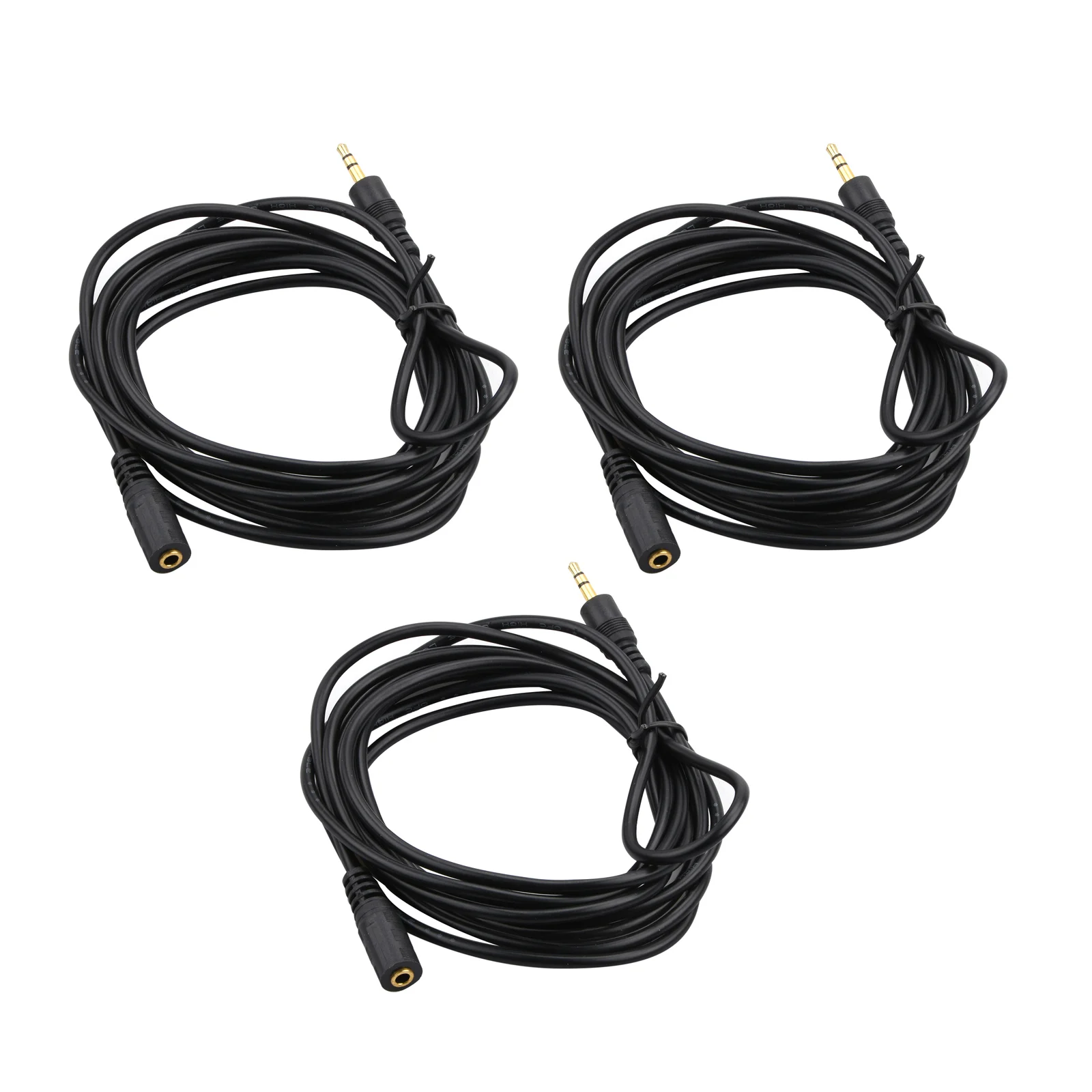 3Pcs/Set 3m Length 3.5mm Stereo Jack Male to Female Audio Aux Extension OFC Cable Universal