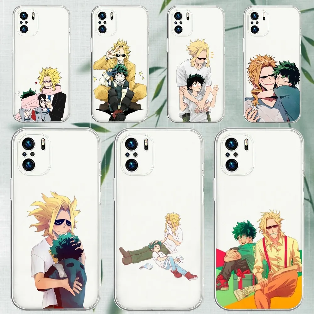 My Hero Academia All Might Toshinori Yagi Phone Case For Xiaomi 11 Redmi Note 11 5G 8T 9A 10T Note8Pro Note9 12 Transparent Case