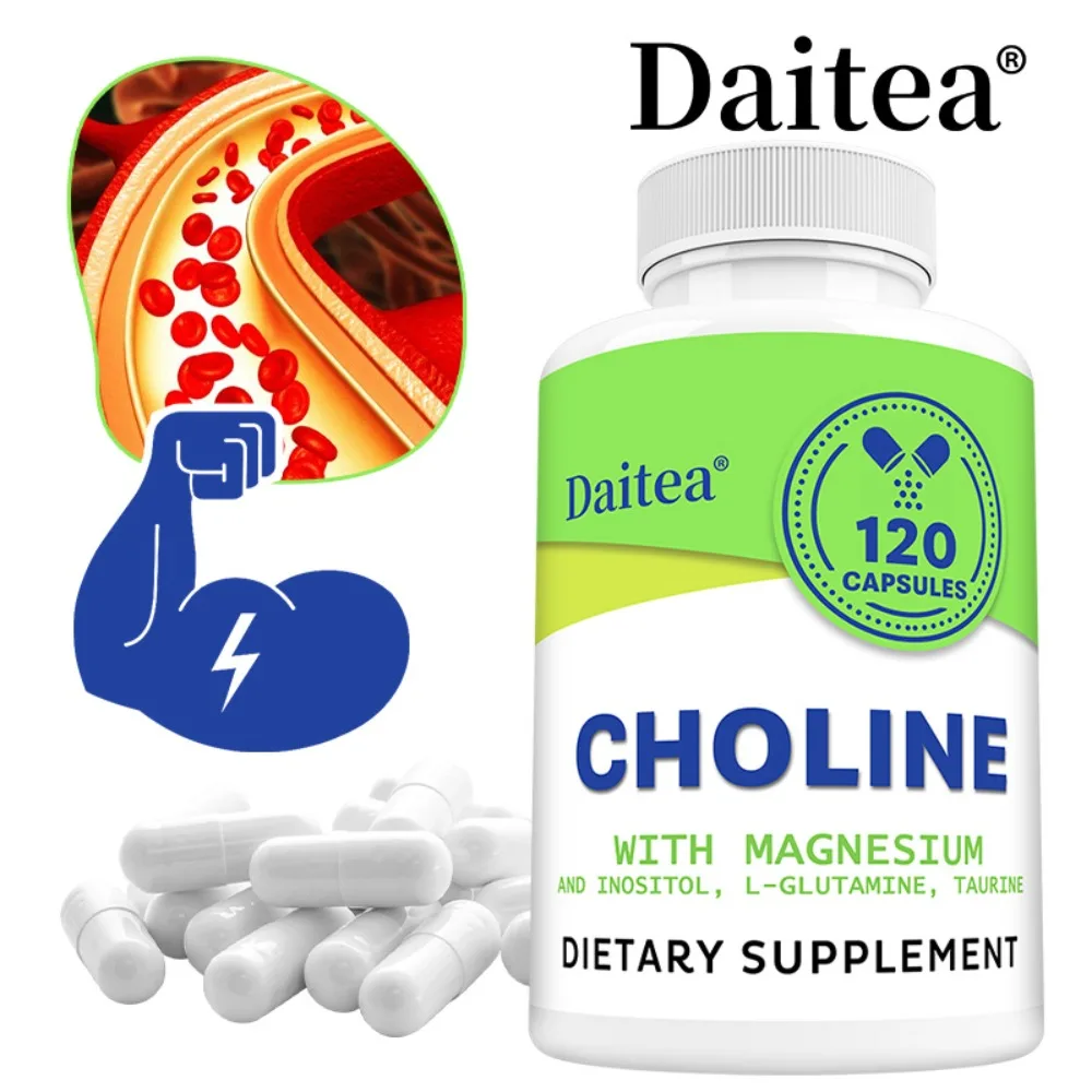 Choline Supplements Capsules, Brain Health, Mood, Muscle & Liver Support, Vegetarian