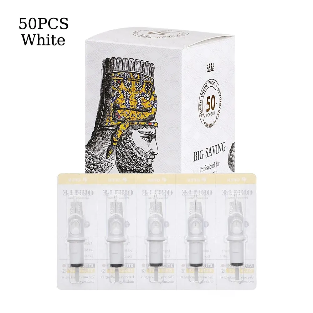 QUELLE 50 stuks wegwerp steriele tattoo-naalden RL/RLT # 10 # 12-revolutie cartridge voor tattoo-machines Make-up Body Art Tattoo