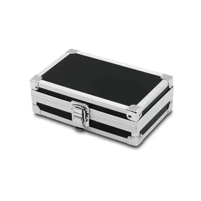 Portable aluminum alloy storage box cash document tools home safe black custom props metal password storage box