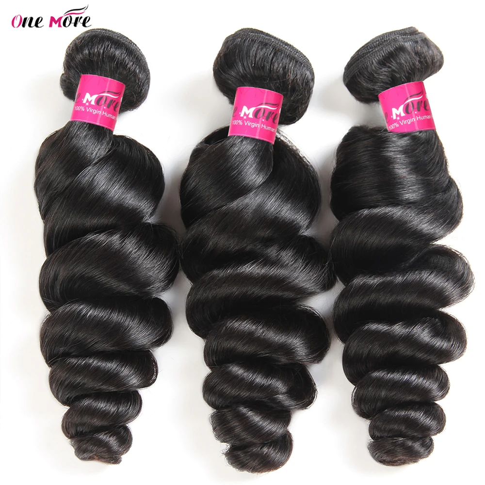 Paquetes de ondas sueltas de 28 pulgadas, 1, 3 y 4 mechones, cabello brasileño largo y grueso, mechones de cabello humano sueltos de onda profunda