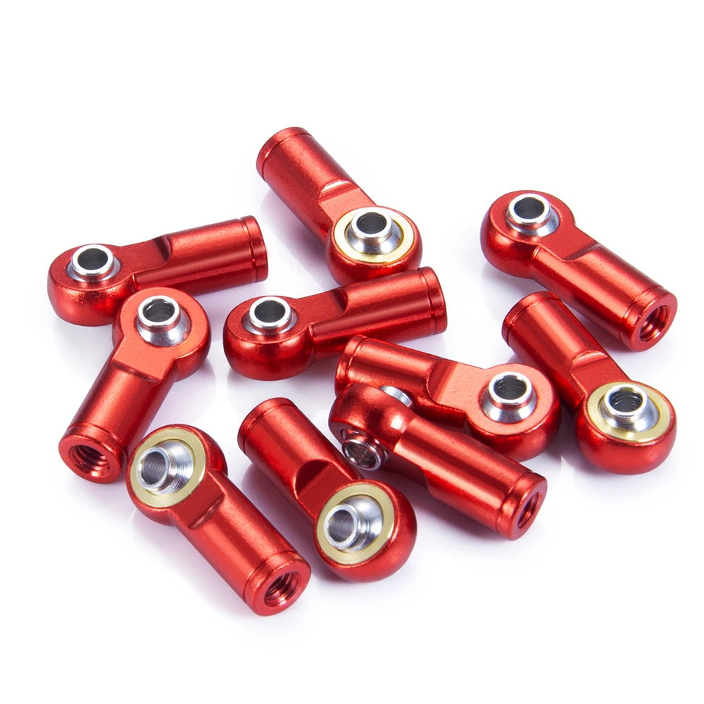YEAHRUN 10Pcs 22mm M4 Metal Alloy Tie Rod Ball Head End Joint Counter Clock-wise Thread for Axial SCX10 1/10 RC Car Truck Model
