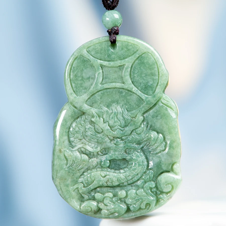 TIMESWIND الطبيعية A-نوع الفول الأخضر إله الثروة عملة الجليد الشعور ثلاثةD الرجال قلادة مع شهادة #5