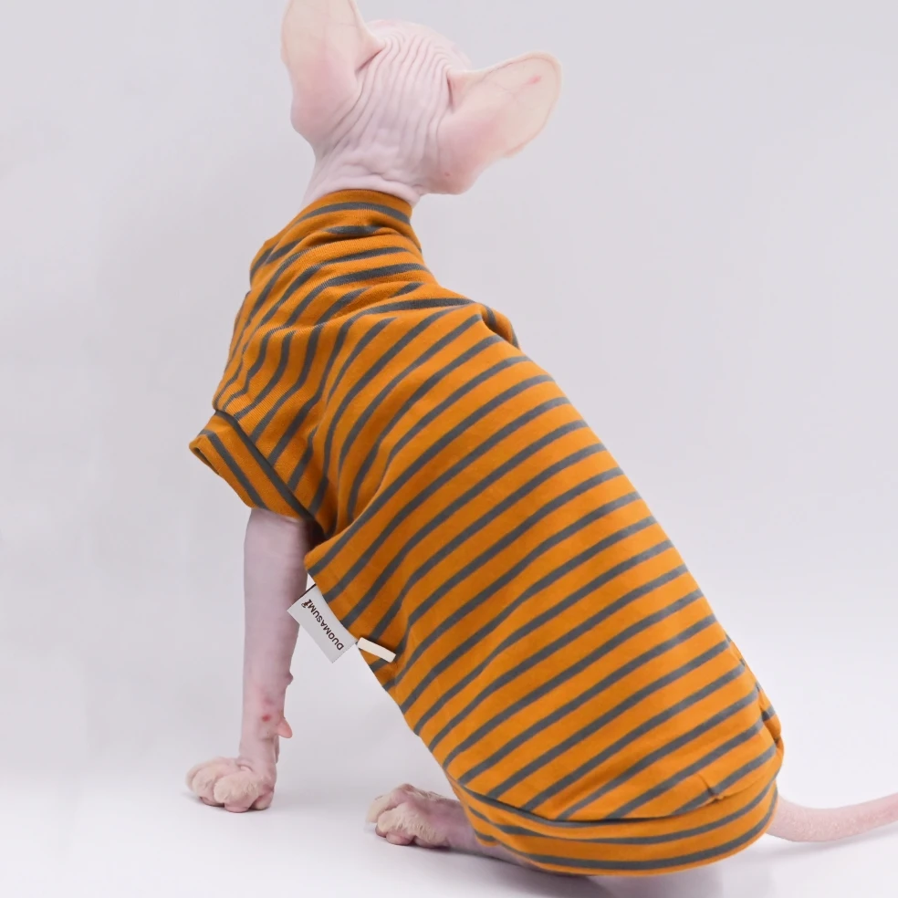 Haarlose Katzenkleidung, atmungsaktive Baumwolle, Sommer, dünne Katzenweste für Sphynx, Devon Rex, Cornish, kleine Katzen und Hunde