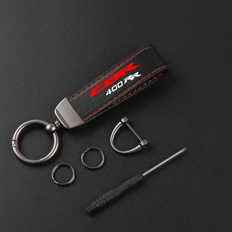 High-Grade Suede Leather Motorcycle Keychain Keyring for Honda CBR400RR CBR 400 RR