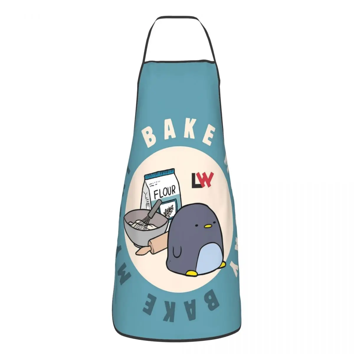 Bake My Day - Round Aprons Chef Cooking Cuisine Tablier Waterproof Bib Kitchen Cleaning Pinafore for Women Men Gardening