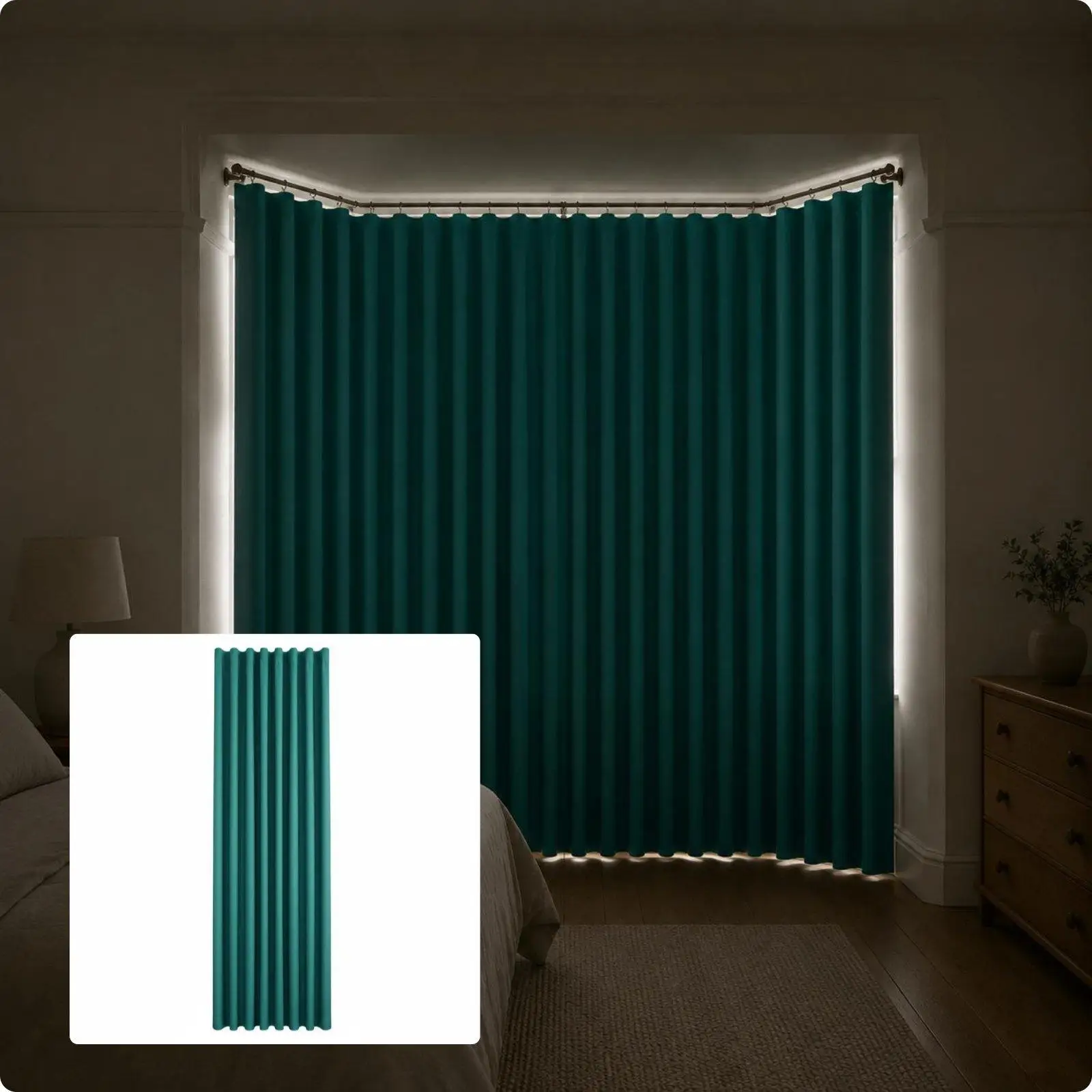 Curtain Blackout Insert Lining Fabric High Density Material for Window Thermal Insulation Light Blocking Privacy for Bedroom Use