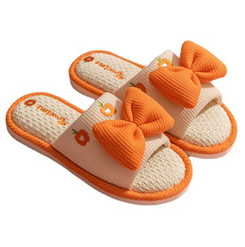 Comfort Linen Slippers for Couple, Thick Soft Sole Indoor House Shoes, Breathable Sweat-Absorbent All-Season Home Slides view 5