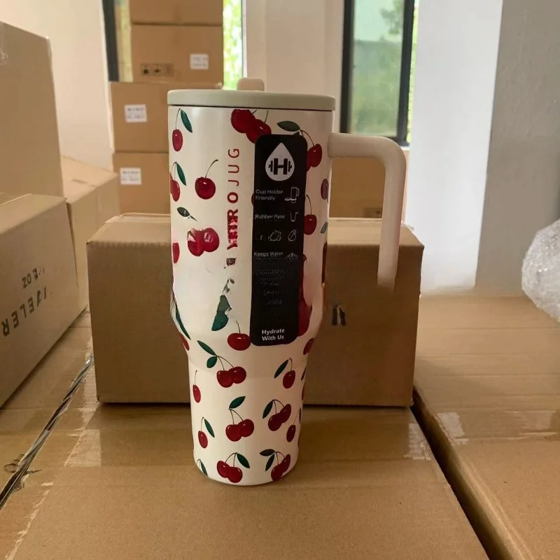 

2025European and American sealed lid handle cup, large capacity car cup, leak proof insulation cup