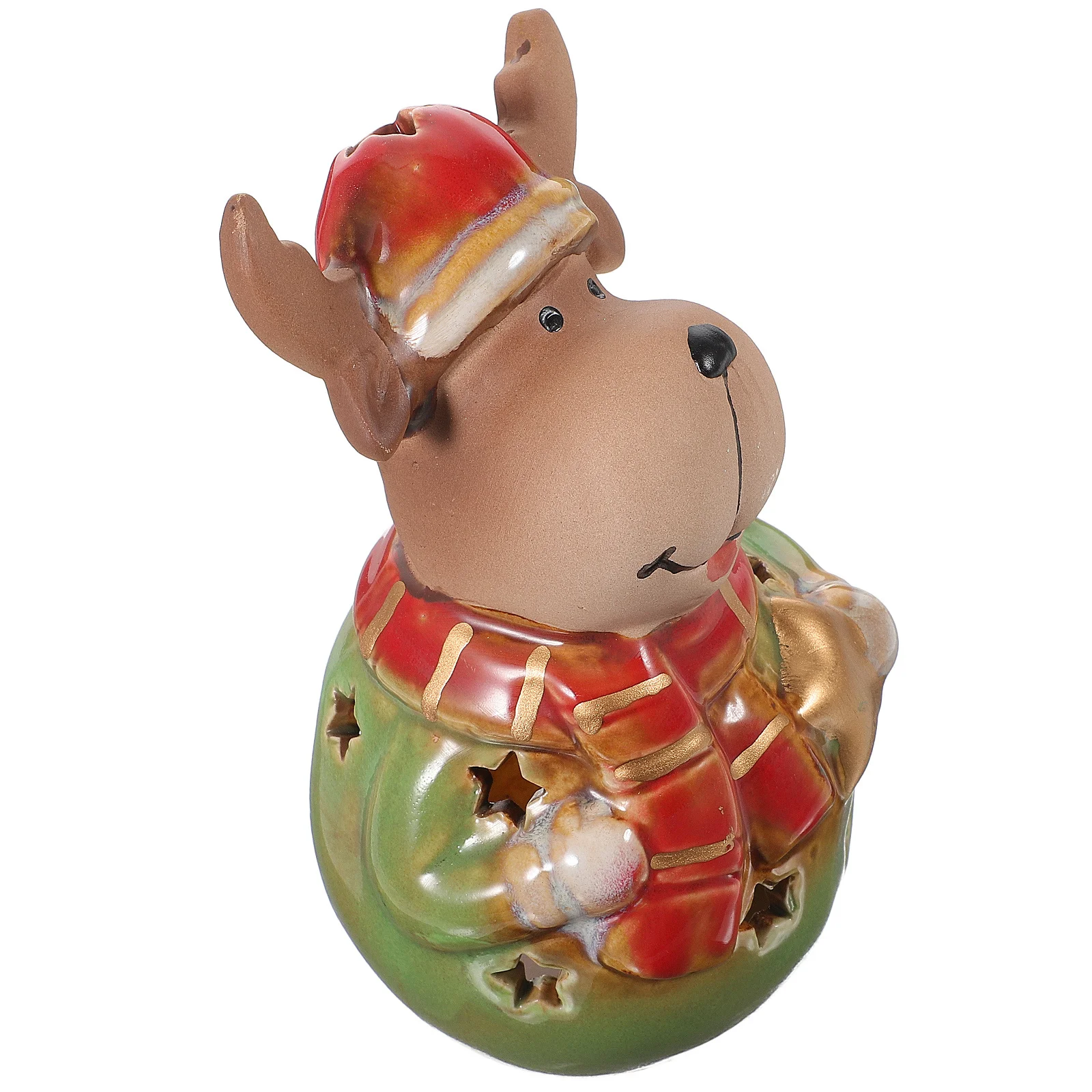 1 قطعة شمعدان الأيائل حامل ديكور فريد من نوعه ضوء مجوف زينة سطح المكتب عيد الميلاد ديكور المنزل شمعدان عيد الميلاد #5