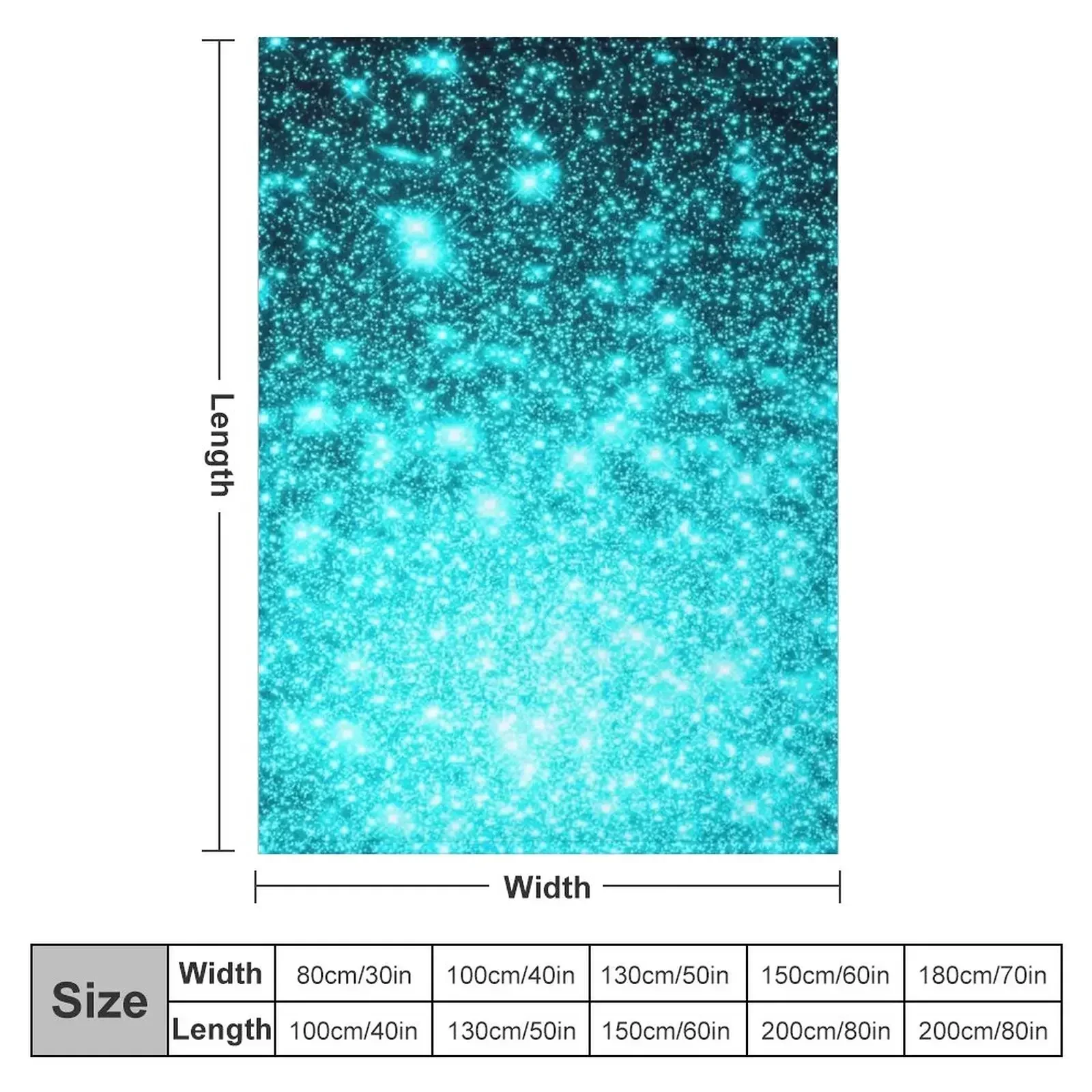Teal Galaxy Sparkle Stars Ombre Throw Blanket For Decorative Sofa Travel Blankets Sofas Of Decoration for sofa Blankets
