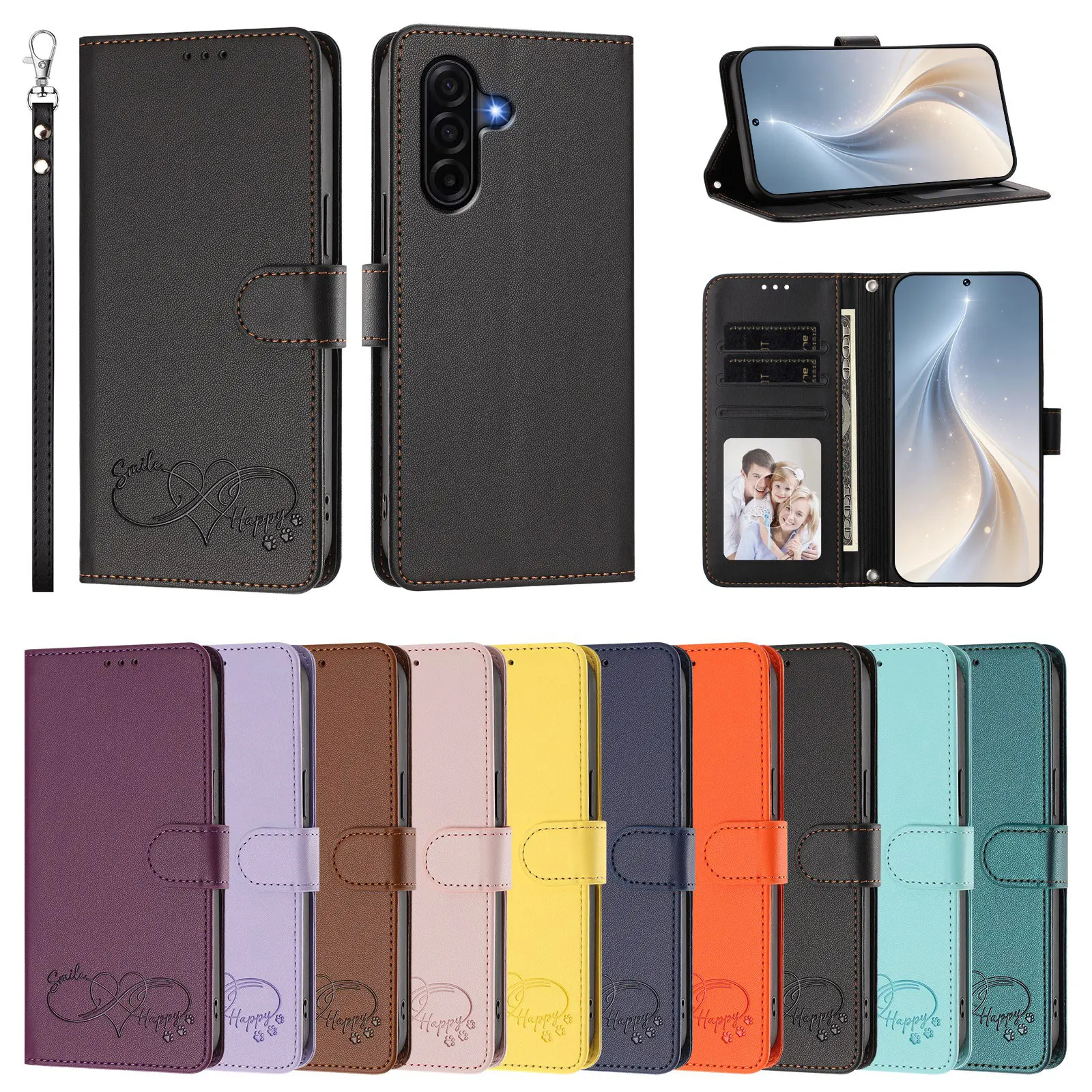 Flip Wallet Leather Magnetic Case For Samsung Galaxy A57 A37 A27 A17 A07 Luxury Card Slot Kickstand Protective Folio Cover