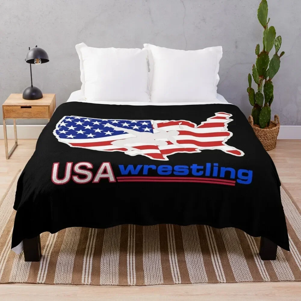 Terrific USA Wrestling Design Throw Blanket Stuffeds Quilt Blankets