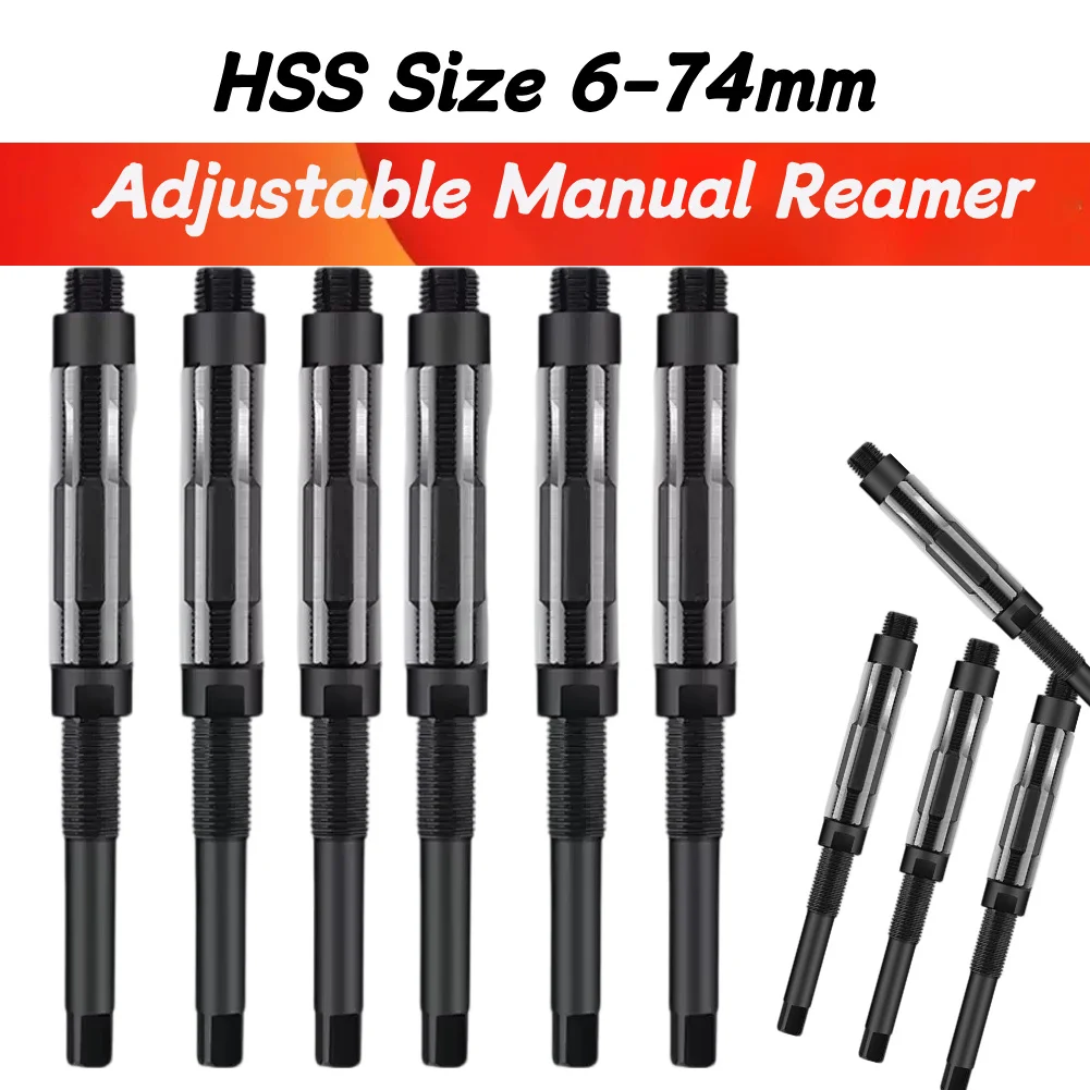 Adjustable Manual Reamer HSS Size Range Alloy Steel Reamer Manual Reamer Machine Tool 6 8 10 12 40 45 50 55 60 65 70 75 80 84mm