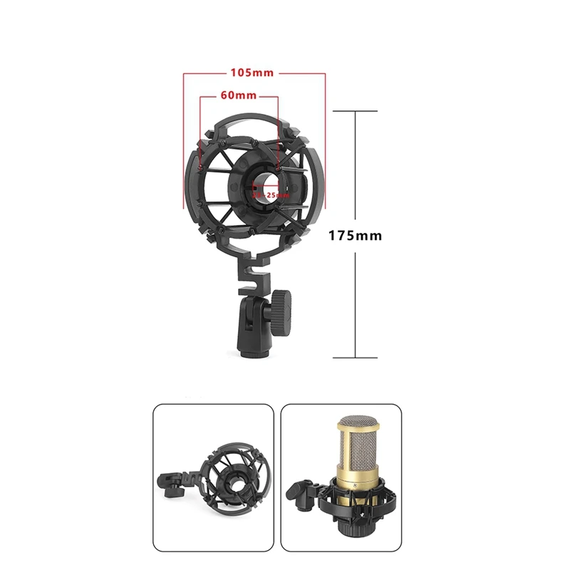 Mikrofon laba-laba pasang guncangan, Mikrofon kondensor dudukan Universal Shockmount