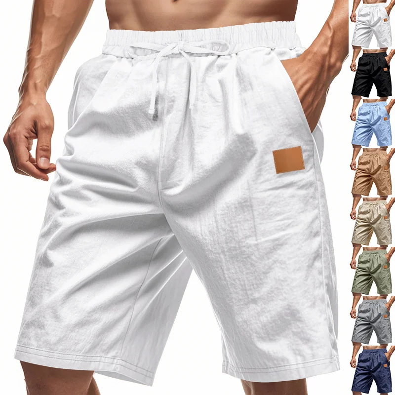 

2026 New Mens Cotton Solid Color Short Lightweight Gym Pants oversize Beach Shorts Men Jogging Sport Large Short Homme