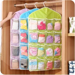 Hot 16Pockets WardrobePockets Clear Hanging Bag Socks Bra Underwear Stationery Rack Hanger Storage Saving Space Tidy Organizer