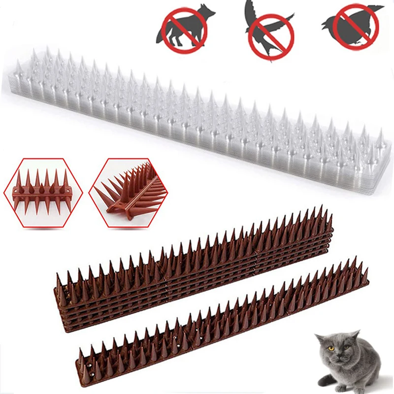 6 Pcs Practical Fence Wall Spikes Wildcat Pigeons Squirrels Animal Repellent Spike Mats Balcony Garden Protective Net Bendable